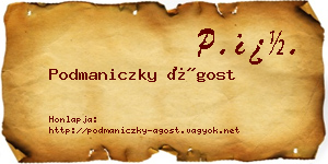 Podmaniczky Ágost névjegykártya